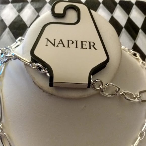NAPIER Modern Silver Paperclip & Geometric Chain Link 42" Necklace**NEW! - Picture 4 of 7